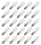 Creative Hobbies 3228x25 (25 Pack) - 7C7/CL, 7 Watt, C7 Night Light, Longer Life 130 Volt, Clear, E12 Candelabra Base, c7 Replacement Bulbs, Incandescent Light Bulb, 25 Pack