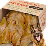 FETCHERONI Whole Pig Ears for German Shepherd Dogs Large - 19 Pack Long Lasting Dog Chews – Dog Treats One Ingredient Delicious All Natural Flavor – Easy to Digest Dog Treats for Large Dog