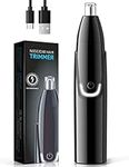 Rechargeable Nose Hair Trimmer for Men, 2024 Professional Painless Ear and Eyebrow & Facial Hair Trimmer for Men Women, Powerful Motor and Dual-Edge Blades for Easy Cleansing, IPX7 Waterproof, Black