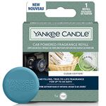 Yankee Candle Car Powered Fragrance Diffuser Refill, Clean Cotton Car Air Freshener, Lasts Up To 60 Days, 1 Count