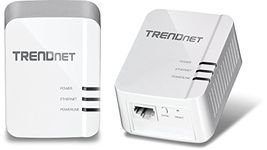 TRENDnet Powerline 1300 AV2 Adapter Kit, Includes 2 x TPL-422E Powerline Ethernet Adapters, IEEE 1905.1 & IEEE 1901, Gigabit Port, Range Up to 300m (984 ft), Simple Installation, White, TPL-422E2K