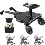 Universal Stroller Board with Detachable Seat Standing Board,2 in1 Sit and Stand Stroller Glider Board with Panda Pattern.Buggy Board Suitable for 95% of Strollers, Max Load 55lbs