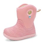 JAN & JUL Girls' Waterproof Insulated Rain Boots with Sherpa Lining (Dusty Pink Birch, Size 9 Toddler)