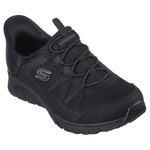 Skechers Women's Hands Free Slip-ins Glide-Step Sneaker, Black=BBK, 7.5