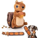 Snuffle Squirrel Squeaky Dog Toy - Stress Release Game, Puzzle IQ Training - Foraging Instinct & Behaviour Training - Small, Medium, Large Dogs (Squirrel)