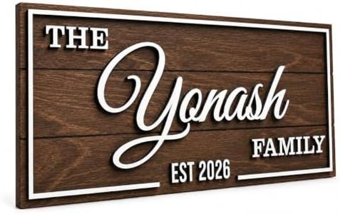Personalized Family Name Sign - Custom Art Deco Last Name Wood Wall Decor Plaque, Rustic Farmhouse Style Wedding Gift, Housewarming Gift, Custom Wooden Wall Hanging with Established Date, Large Wall Art for Living Room or Entryway