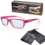 3D Movie Glasses for Children pink/transparent - for RealD cinema use and passive 3D TVs such as LG Cinema 3D and Philips Easy 3D- circularly polarized - with pouch