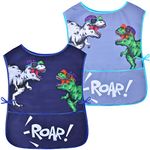 Fiodrimy Kids Art Smock, Waterproof Artist Painting Aprons, Sleeveless Children Art Smocks with Pockets for Age 2-7 Years, Dinosaur Roar, 2-7 Years, 44CM(W) x 55CM(H)