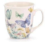 burton+BURTON Colorfule Butterflies and All Around Mug, 16 Oz, Porcelain, Kitchen Accessories