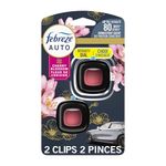 Febreze AUTO Air Freshener, Odor-Fighting Automotive Vent Clip, Scented Car Accessories, Long Lasting for Strong Odors, Cherry Blossom Scent, 2 Count
