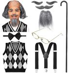 WILLBOND 9 Pcs Old Man Costume Kit 