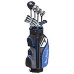 MacGregor Golf Mens DCT3000 Premium Graphite Irons Graphite Woods Golf Club & Cart Bag Package Set, Mens Right Hand, Black/Blue