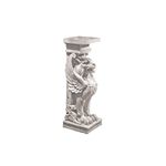 Design Toscano JE122391 Trapezophoron Winged Lion Pedestal Column Plant Stand, Polyresin, Antique Stone, 78.5 cm