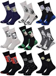 Chaussettes homme Star Wars en coton - Assortiment modèles photos selon arrivages- (43/46, Pack de 9)