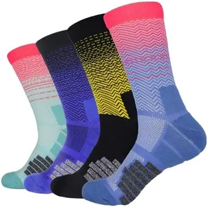 YQHMT Athletic Crew Socks Performance Thick Cushioned Sport Basketball Running Training Compression Socks for Men & Women