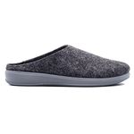 PAPUSKI Unisex Natural Felt Wool Lighweight Slippers with Rubber Sole | Black - EU 43