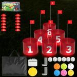 FOOING Golf Game, Golf Yard Games with LED Light, Portable 6 Hole Set Golf Simulators for Home Adults Kids Lawn, Beach, Yard, Camping