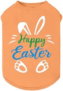 Fitwarm Happy Easter Bunny Dog Shirt, Easter Dog Clothes for Small Dogs Boy Girl, Cute Pet Outfit, Green, Blue, White, Orange, XXL
