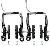 RUJOI Bike Brakes Set,Mountain Bike V Brakes Type,V-Brake Replacement Set for MTB, Road Bike,BMX,E Bike Black (2 Pack)