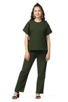 Fashion Dream Girls Solid Clothing Set|Top Bottom Set|Co-Order Set|Top and Pant Set|Girls Co-ord Set|Cords(FD.OMGCMB00008 OLV 36_Olive_11-12Yrs)