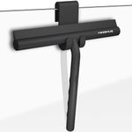 Minismus Shower Squeegee Including Hanging Hook Black - Silicone Squeegee for Bathroom Cleaning - Rubber Window Wiper Glass Cleaner -