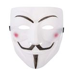 Ultra 1 White Adults Guy Fawkes Mask Hacker Anonymous Halloween Fancy Dress Adults Kids Childrens Costume Play Anon Mask Fancy Dress Adults Kids Face Mask Costume Party Props Hacker Mask Accessory