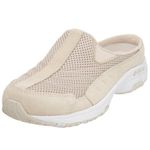 Easy Spirit Women's Traveltime Clog, Light Natural/White Suede, 8 W US