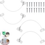 eSynic Popular 4Pcs Window Restrictors Window Door Restrictor Child Baby Safety Window Restrictor Locks Window Locks for UPVC Kids Window Catch with Keys Perfect for Home Public Applications-White