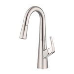 DANZE D150518SS Vaughn Single Handle Kitchen Bar Faucet 1.75gpm Stainless Steel, Brushed Nickel