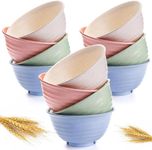 Nicunom Set of 12 Unbreakable Wheat Straw Bowls, 32OZ Large Cereal Bowls Soup Bowl Rice Bowls Lightweight Bowl Set for Salad, Cereal, Fruit, Noodle, Dishwasher & Microwave Safe