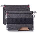 Dango Slim Minimalist Wallet for Men - RFID Blocking - Bifold, with Pen and Notebook, Black DTEX/Satin Silver, M