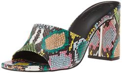 The Drop Women's Pattie High Block-Heeled Mule Sandal, Multi Snake, 11