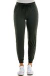 Zac & Rachel Women's Pull on Jogger Pant with Tie Front and Side Pockets, Olive, Medium