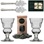 Premium Absinthe Spoons Glasses Set | 2x Absinthe Glasses | 2x Absinthe Spoons | 1x Absinthe Sugar Cubes | 1x Drinking instructions card for the Absinthe ritual