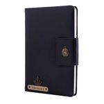 Aica Personalized Name & Charm Leather Notebook Diary -A5 Size , 200 Ruled Pages (Black) | Customized Diwali Daily Journal Diaries Diary Gifts for Men Women Friends, Family, Office Colleagues Employees