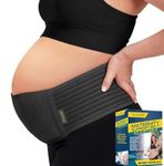 ChongErfei Pregnancy Belly Band Maternity Belt Back Support Abdominal Binder Back Brace - Relieve Back, Pelvic, Hip Pain for Pregnancy Recovery (Black, One Size)