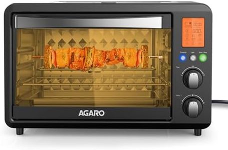 Agaro Imperial Digital Oven Toaster Griller, 28 Litres, 10 Preset Cooking Function, Convection Function, Motorized Rotisserie, Backlit Lcd Display, Black - 1500 Watts