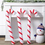 3Pcs Inflatable Christmas Candy Cane Decoration for Kids,Blow Up Candy Canes Set of 3 with Giant Inflatable Candy Cane for Christams Ornament Xmas Decoration Indoor Outdoor Wall Home Decor