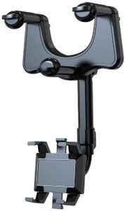 360° Rotatable and Retractable Car Phone Holder Rearview Mirror Multifunctional, Universal Fit, Secure Four-Claw Design, Space-Saving Foldable Arm, Enhanced Driving Safety