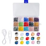 Novborcz 4mm Cube Glass Beads for Jewelry Making ,AB Color 750 P cs Crystal Spacer Beads for Bracelet Necklace Accessories