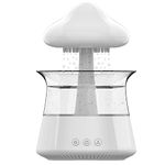 Rain Cloud Humidifier for Bedroom & Large Room Water Drip Humidifier with Remote Waterfall Lamp Mushroom Humidifier Rain Sounds White Noise Humidifier Air Humidifiers for Bedroom Desk (White)