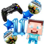 FI - FLICK IN 8 Pcs Minecraft Theme Birthday Decoration 11th Birthday Decoration Boys Gaming Theme Birthday Decoration Minecraft Birthday Decorations Minecraft Theme Balloons (Pack of 8, Multicolor)