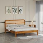 wakeup INDIA Solid Wood King Size Bed | 3 Years Warranty | Pulse Mangowood King Size Bed | No Noise Zero Disturbance Partner | Wooden Bed Without Storage Bedroom Cot (Size-78X72 inch, Maharani Colour)