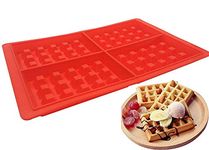 Dubens Waffle Baking Mould Silicone Waffle Mould Waffle Maker Silicone Baking Mould Waffle Mould Non-Stick Silicone Mould Set for Children Muffins Biscuit Cooking Kitchen Baking (Square Shape)