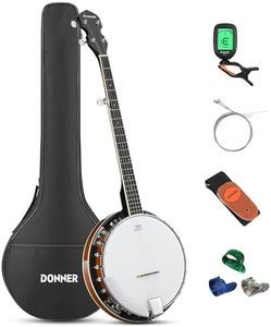Donner Banjo Full Size 5 String Tenor Banjolele Guitar with Banjo Kit Tuner Gig Bag, Stringed Musical Instruments for Adult Beginner，DBJ-200