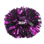 Lovecheer 2PCS Pom Poms Cheerleading Black and Hot Pink Professional Metallic Cheer Pom Poms for Cheering Squad Sports Teanm Spirits Dance Training