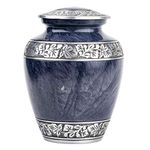 INTAJ Cremation Urns for Human Ashes Adult Female Male, Burial Urns, Decorative Urns, Funeral Urns, Cremation Urns for Ashes for Women and Men, Cloud Heaven Blue, Large