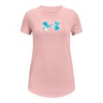 Under Armour Girls' Standard Live Scoop Short-Sleeve T-Shirt, Retro Pink (676)/Iridescent, Youth Small