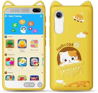 Kids Toys Phone 3.97" Touchscreen Learning Phone Puzzle Games Christmas Birthday Gifts for Kids, Toddler Toys for Girls Age 3 4 5 6 7 8 9 10 Years Old(Yellow)