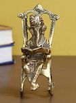 eCraftIndia Golden Metal Lord Ganesha Idol Reading Book On Rocking Chair - Decorative Hindu God Statue for Home Decor - Gift for Diwali, Housewarming - Ideal for Living Room, Office, Study Areas